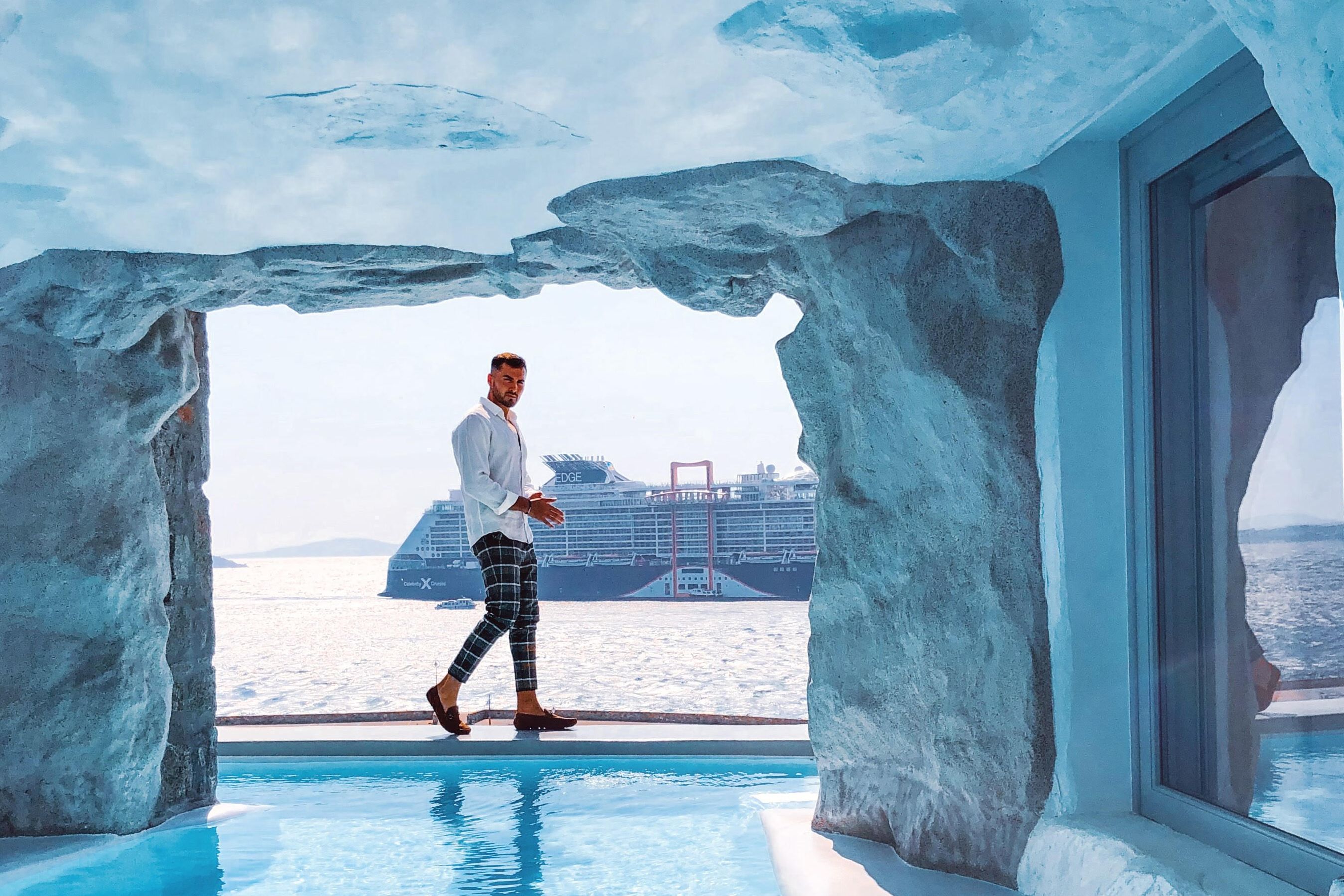 Millionaire Concept owner Elkhan Hussein traveled to Cavo Tagoo, one of the most luxurious hotels in Mykonos